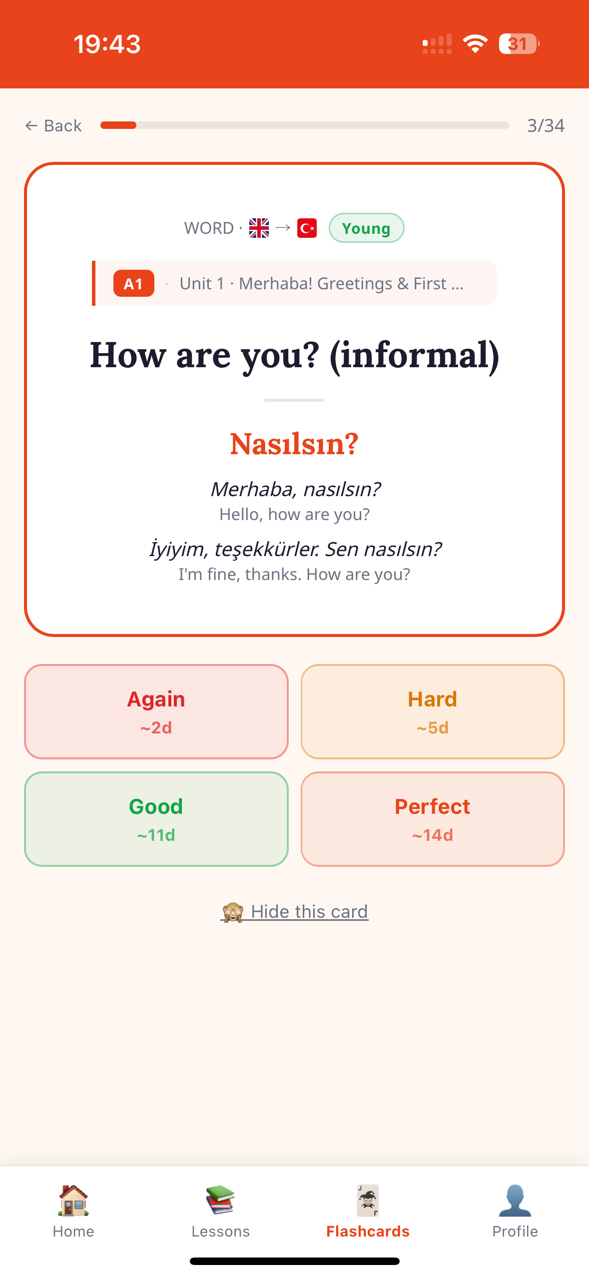 Kolay flashcard